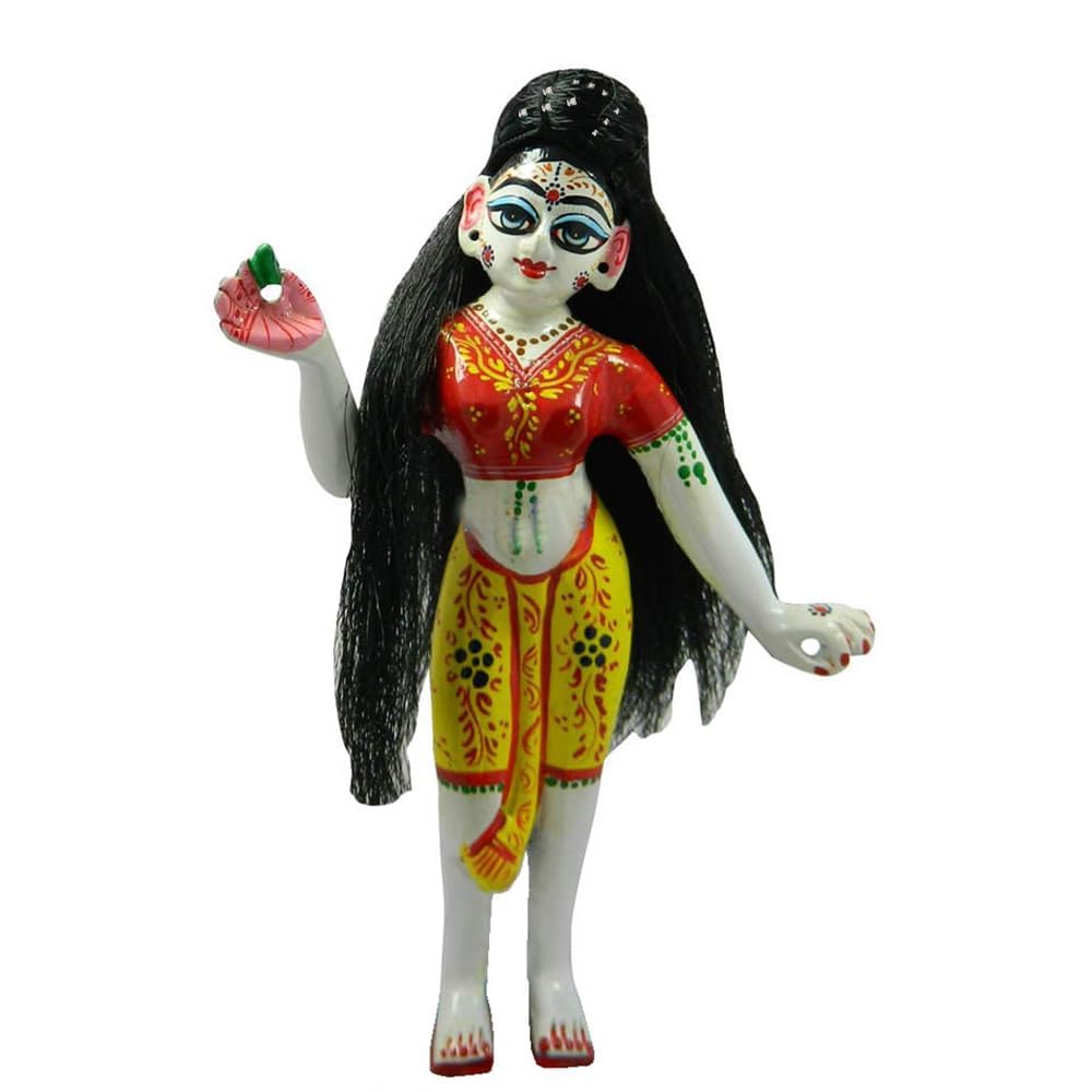 THE KANHA STORE LONG HAIR For Radha Rani – Durga MAA Open Black Microfiber Long Hair | Soft Open Hair for Female Idols | Brij Sugandha (12 INCH)-image-17
