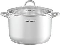 Vista 11 de SUNHOUSE Sartén de acero inoxidable de 1.5 cuartos de galón con tapa, sin PFOA, sartén de acero inoxidable, base de inducción de unión de impacto
