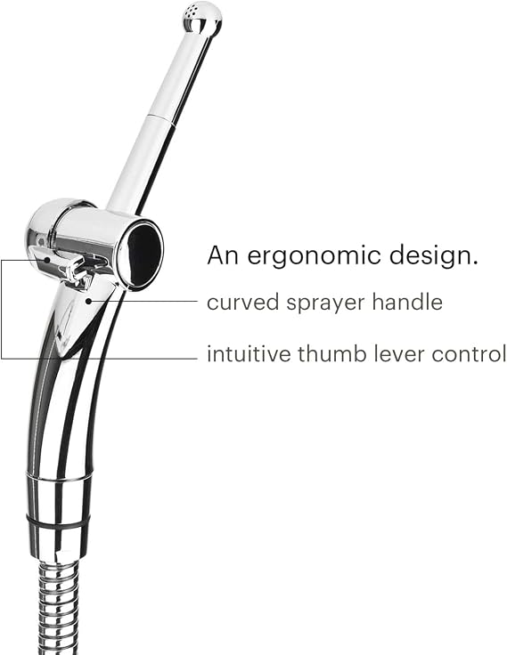 Brondell Hand Held Bidet Sprayer for Toilet: Brondell CleanSpa Advanced Bidet Attachment, Precision Pressure Control Jet Spray, Ergonomic Handheld Bidet for Toilet, Toilet Water Sprayer & Hose Set