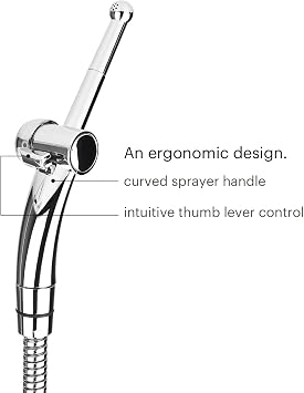 Brondell Hand Held Bidet Sprayer for Toilet: Brondell CleanSpa Advanced Bidet Attachment, Precision Pressure Control Jet Spray, Ergonomic Handheld Bidet for Toilet, Toilet Water Sprayer & Hose Set