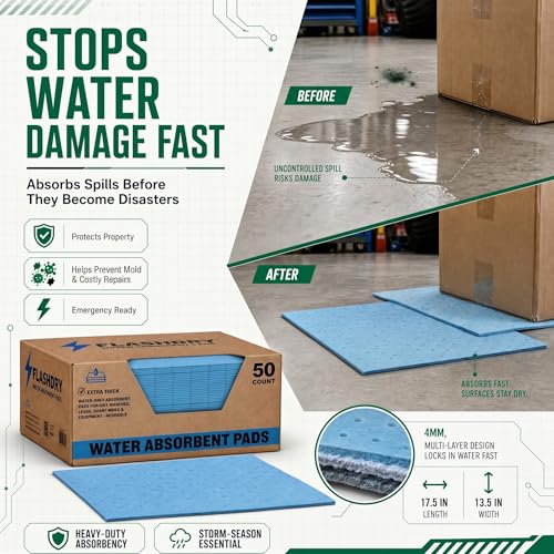 Image of FLASHDRY Water Absorbent Pads, Reusable Pads, 17.5 inchx13.5 inch, 150 Count
