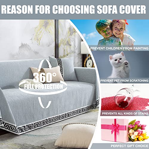 Grey Couch Cover Modular Sectional Sofa Covers Sleeper Sofa Slipcovers Couch Covers For Sofa L Shape Couch Cover Sofa Covers For 3 Cushion Couch,Futon/Inflateable/Sleeper Floor/Bed/Leather/Patio Couch #TOP2