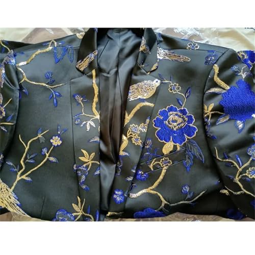 Men Embroidery Suit Jacket Wedding Party Dress Coats Slim Fit Blazers4