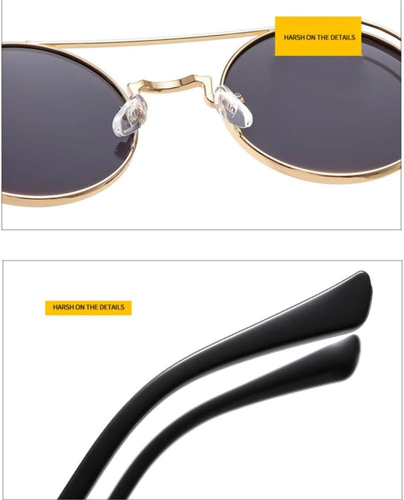 Punk Sunglasses For Men Vintage Round Steampunk Glasses Retro Sunglasses Women