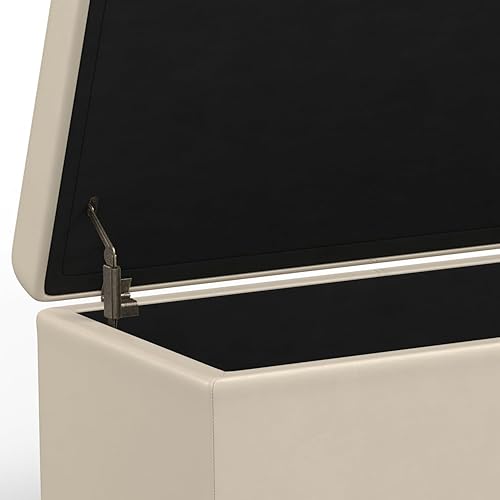 Miniatura 475 de Otomana rectangular de almacenamiento de cuero sintético Simpli Home Avalon., Cuero, Marrón Azul,Marrón Chocolate,Cloud gris,Gris oscuro,Azul