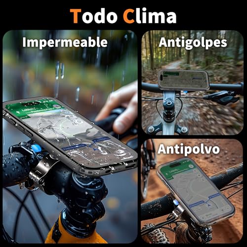 Cozycase Soporte Movil Bicicleta Moto para iPhone 17 Pro MAX Impermeable Antivibracion Suporte Telefono Manillar MTB Btt Scooter Patinete Bici Electrica Carretera Motocicleta Metal Bike Phone Holder - imagen 5