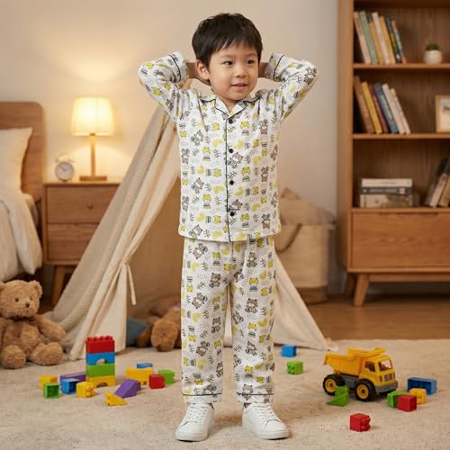 Image of CLAP Kids Cotton Printed Full Sleeves Night Suit