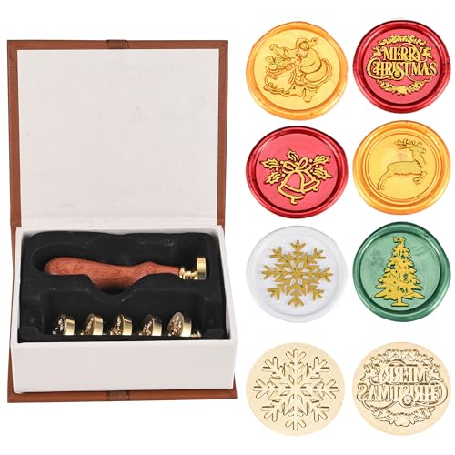 Mogoko 6 pcs Rosenholz Wachs Siegelstempel Set Premium Geschenk...