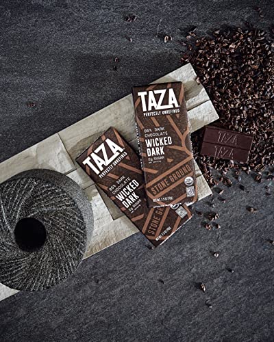 Taza Chocolate Organic Amaze Bar 95% Stone Ground, Wicked Dark, 2.5 Ounce (6 Count), Vegan #TOP2