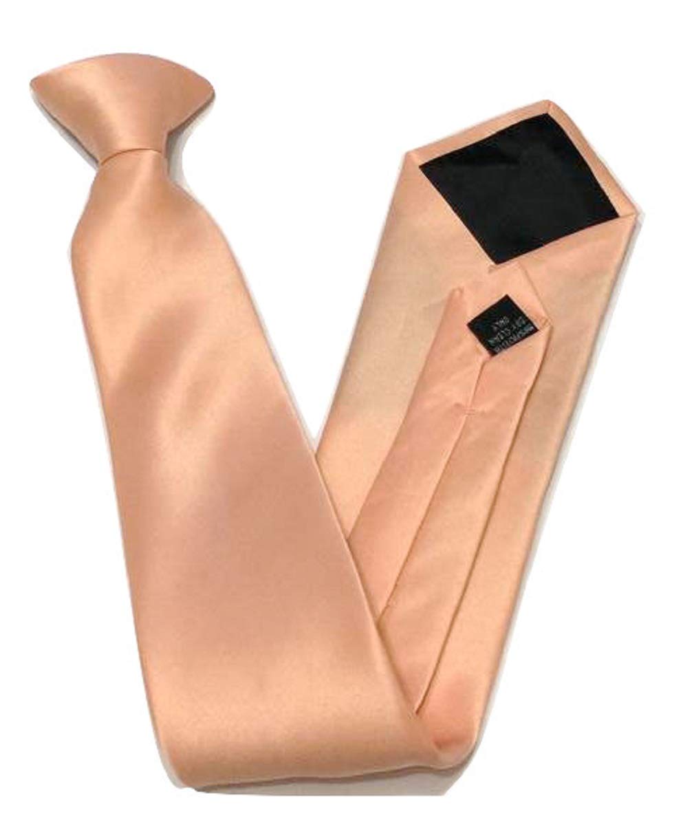 L&L® Peach pink Collection Woven Paisley Jacquard Knitted Satin Tie (Clip on tie)