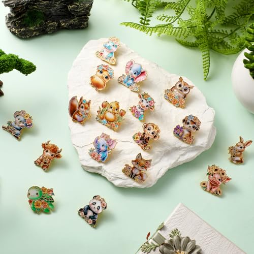 Image of Landical 30 /60 Pcs Cute Enamel Pins Bulk Plant Flower Animal Halloween Gothic Fall Pumpkin Cartoon Lapel Pin Brooches Jewelry Gift for Backpack Clothes Hats Accessories