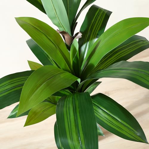 Künstlicher Drachenbaum 150cm Artificial Kunstpflanzen groß, Plastik Künstliche Pflanzen,Tropische Dracaena Fragans Pflanze mit Töpfen für Wohnzimmer Büro Garten Dekoration(1Pack) – Bild 5