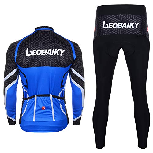 RMane Herren Radsport-Anzüge Fleece Fahrradbekleidung Set Radtrikot Langarm Radjacke + Radhose 3D Gepolsterte S - 2XL - Image 4