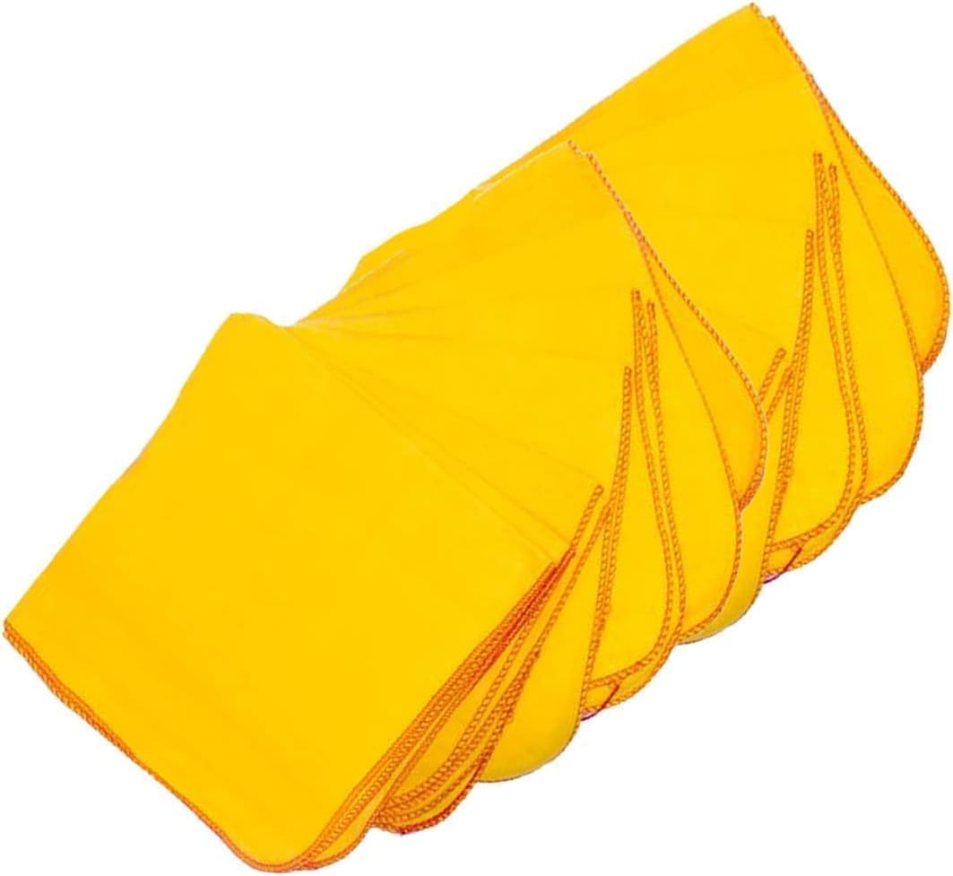 10x Yellow Duster Cloth – Soft, Lint-Free & Reusable Cleaning Cloth for Dusting, Polishing & Household Cleaning – Highly Absorbent Cotton Duster for Home, Office & Kitchen
