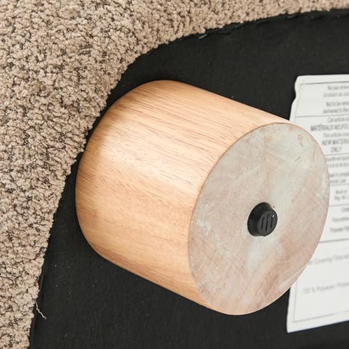 Sillón moderno sin brazos con patas de madera marrón claro miniatura 7