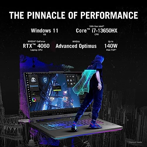 Image of ASUS ROG Strix G16 Gaming Laptop 2023 Newest, 16 inch FHD 165Hz Display, Intel Core i7 13650HX up to 4.9GHz, NVIDIA GeForce RTX 4060, 64GB DDR5 RAM, 2TB SSD, Wi-Fi 6E, Bluetooth, Windows 11