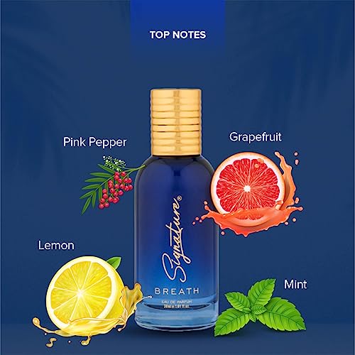 Image of Signature Breath Eau De Parfum for Women- 100ml | Long Lasting Fresh Lemon, Jasmine & White Musk Fragrance | Premium Perfume Spray for Daily Wear, Skin Friendly Elegant Scent, Travel Friendly