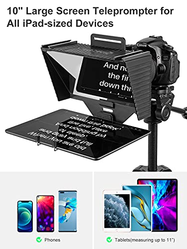 Teleprompter Tablet, Moman MT2 10 Zoll Tragbar iPad Prompting Kit mit APP, Fernbedienung, 70/30 Strahlspaltglas, Stativ… – Bild 3
