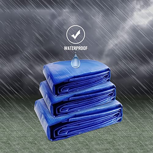 Image of CosaCentrum100% Waterproof UV Resistant Multi Layer Durable Virgin HDPE Tarpaulin 120 GSM Blue Size (9 * 12) Approx.Tirpal Heavy Duty Plastic Cover Tharpai, Thadika, Tarp - Blue