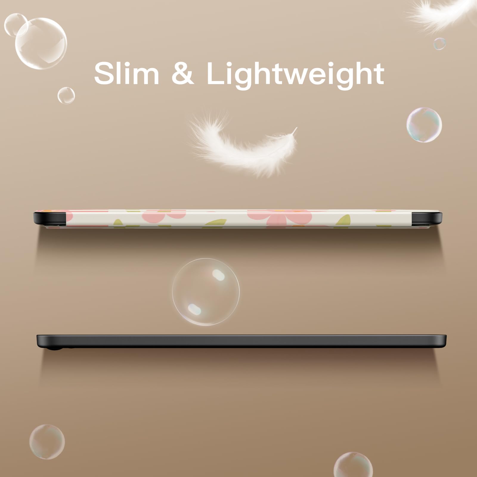 MoKo Étui avec Support for 11" Kindle Scribe(3e Génération-2025) & Kindle Scribe Colorsoft(1e Gén 2025) - étui en Cuir de Qualité Supérieure avec Porte-Stylo, Auto Veille/Réveil, Fleurs et Feuilles