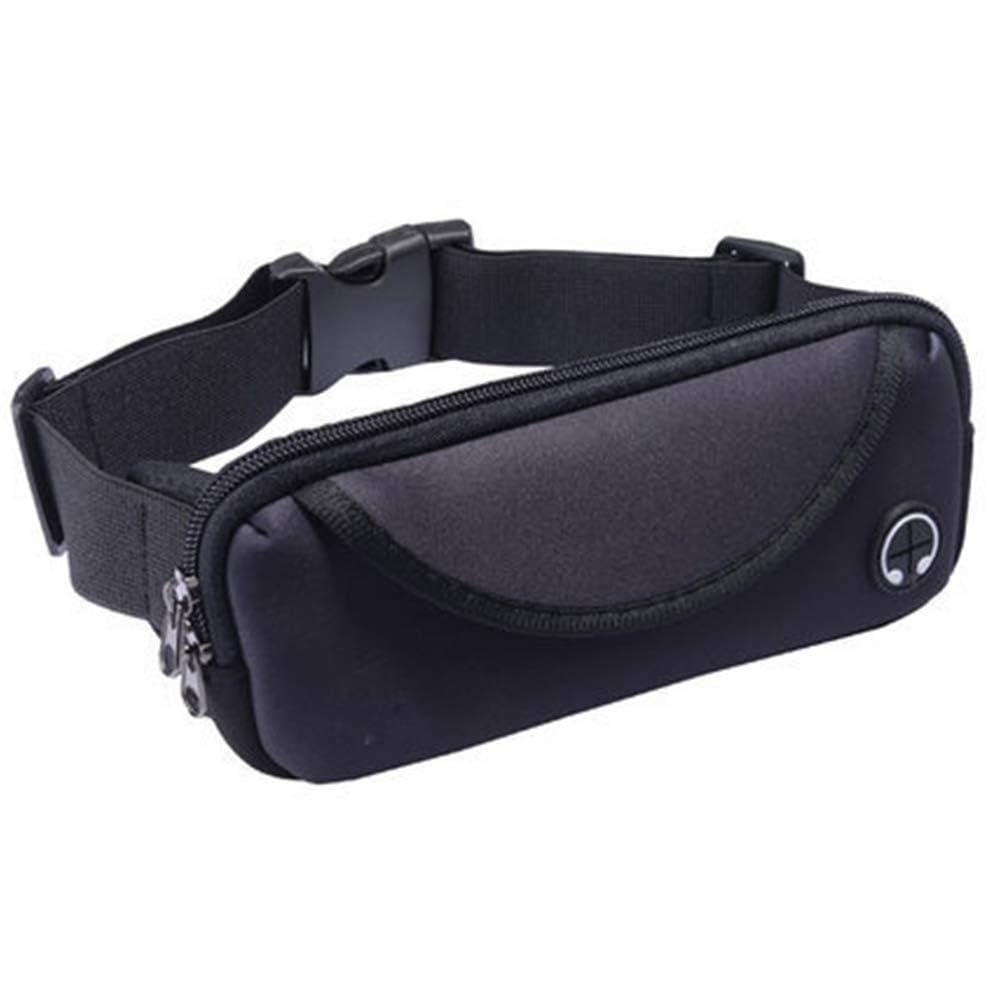 Running Belt Fanny Pack Waist Bag for Men Women Travel Pocket Pouch Waterproof Phone Belt Bag - Black