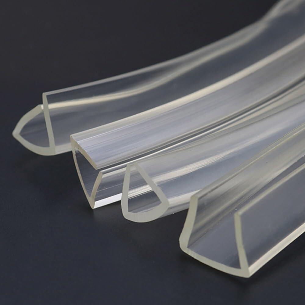 Foglio Protettivo Per Bordi Trasparente, Guarnizione A U in Silicone, Adatto per spessore 0,3mm-35mm, Paraspigoli trasparente per vetro e pareti(1-2mm)
