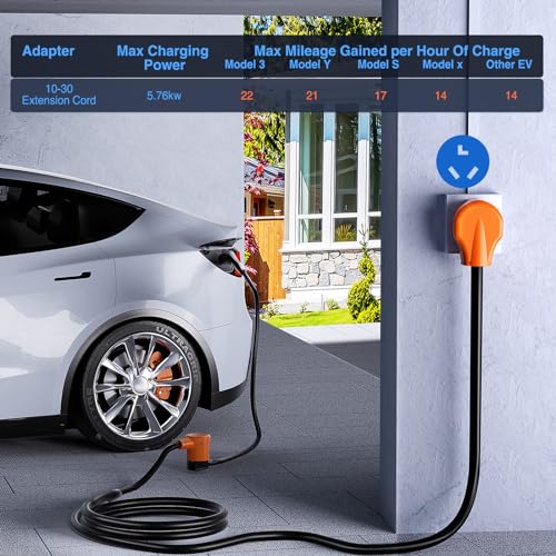 Image of Nilight 25FT EV Dryer Extension Cord 3 Prong 30 Amp NEMA 10-30P 10-30R Old Extensions Cable Heavy Duty 10 Gauge Pure Copper Wire UL Listed 125 /250V for Level 2 Using