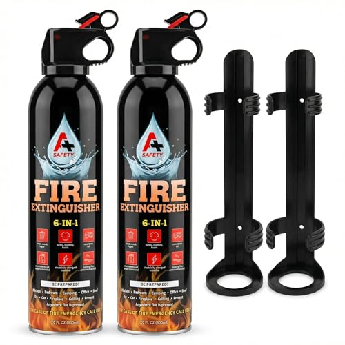 Portable Fire Extinguisher, 2-Pack, Non-Toxic, Quick Pull & Aim Feature