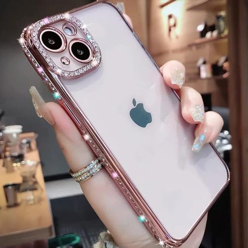 Coque iPhone 15 Pro Max anti-choc pour éviter les rayures avec style strass violet - 2