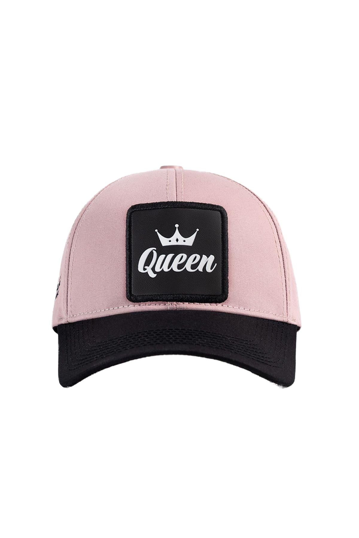Gorra de Béisbol Premium Seis Paneles Negro - Salmón con Parche Queen