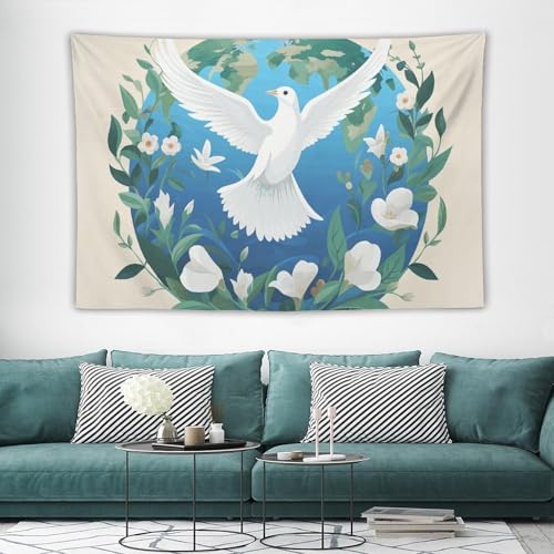 Tapisserie murale Peace on Earth pour créer un coin lecture cosy en dortoir