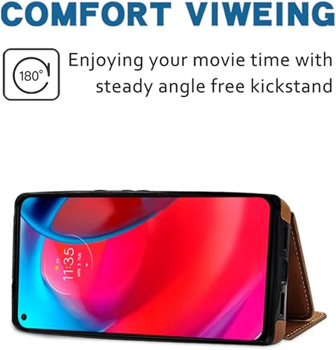 Miniatura 3 de Funda compatible con Moto G Stylus 5G 2021 con correa cruzada para el hombro y soporte de cuero para tarjetas de crédito, accesorios celulares,