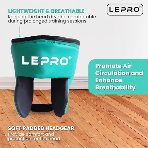 Image of LEPRO Kids Boxing Kit, Kids Punching Bag Set, Hanging Boxing Bag with Boxing Gloves & Headgear, Kids Boxing Set for 2-8 Years for Karate Muay Thai Kick Taekwondo Training (Cyan)