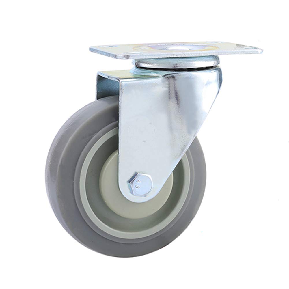 4 przemysłowe Castors do dużych obciążeń gumowe kółka z hamulcem 75 mm / 100 mm / 125 mm uniwersalne kółka skrętne 480 kg ciche kółka meblowe podwójne łożyska kółka płaskie