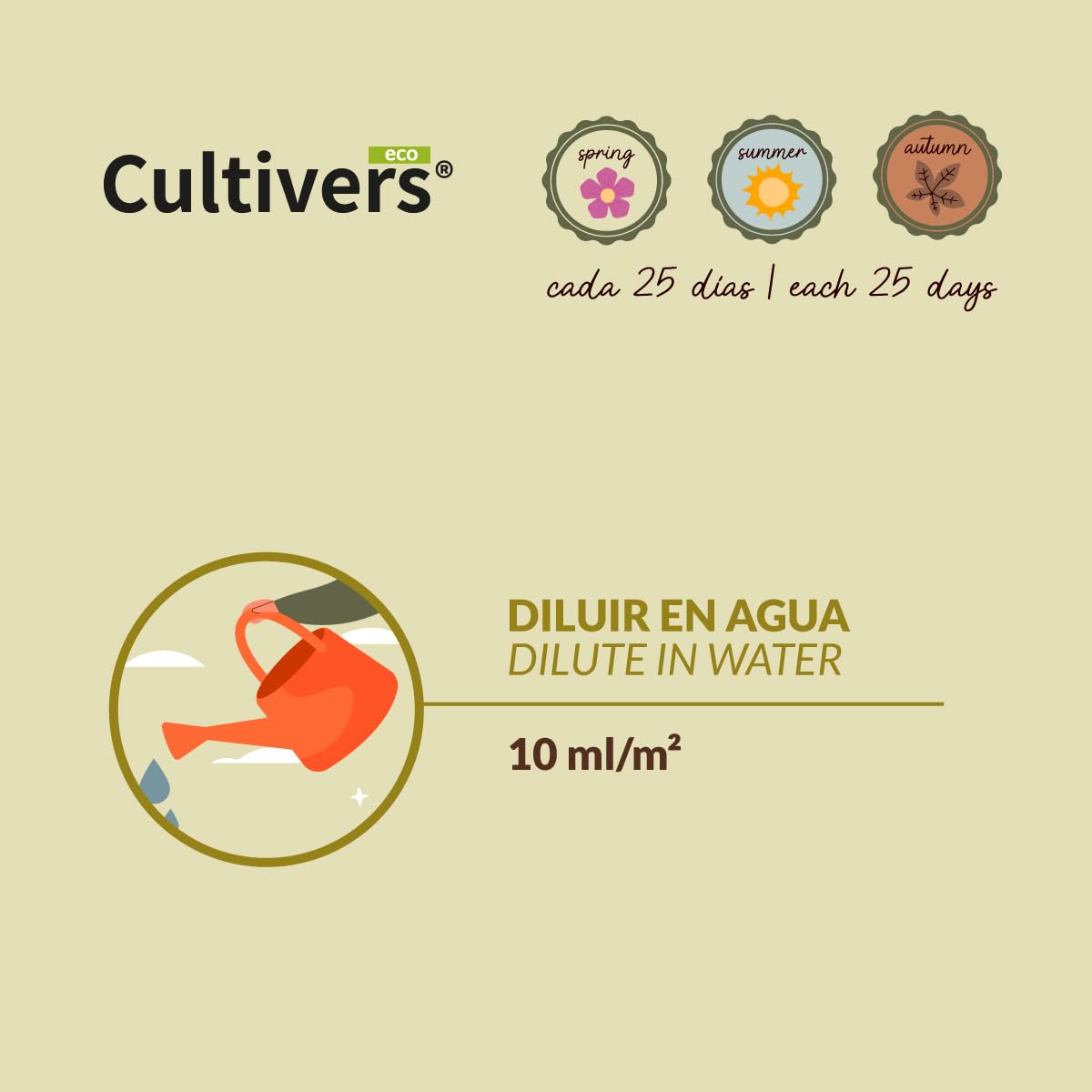 CULTIVERS Engrais Organique pour pelouse 10 L. Engrais Liquide avec micronutriments et acides aminés. Engrais 100% Biologique Pelouse Plus Verte, Plus Forte et Plus Dense. Ne Produit Pas de brûlures