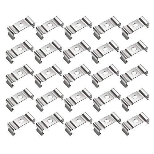 25 Stück T5 Leuchtstoffröhren Clips für Lampen, Fassung aus Manganstahl vernickelt
