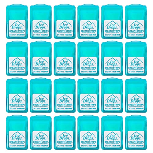 Ice DropsÂ® | 24 Individual Packs of Sugar-Free Breath Strips for Instant Fresh Breath | Each Pack has 24 Fresh Mint Flavored Strips (576 Total Strips)