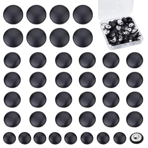 NICENEEDED 40PCS Faux Leather Tuxedo Buttons, Covered Buttons Vintage Coat Button Suit Buttons with Shank