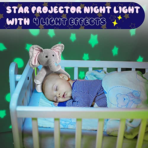 NUKied Baby Sleep Soother, Portable Soothing Sound Machine, White Noise Machine & Night Light Projector with Lullabies and Sounds, Plush Elephant Toy with Music for Boys Girls Toddlers Newborns - Image 5
