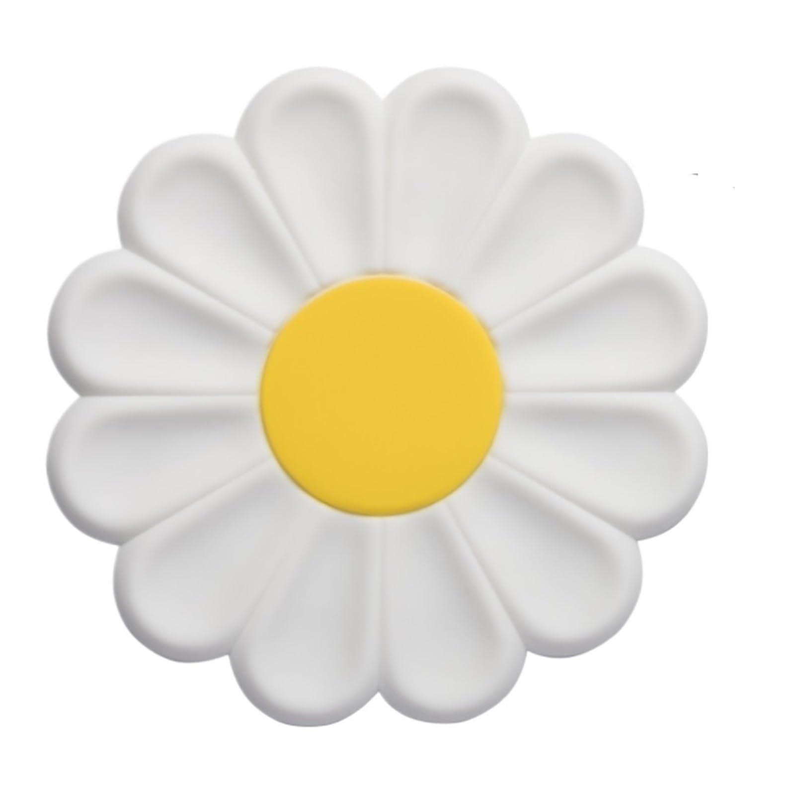 10Pcs Daisy Silicone Coasters Heat Resistant Non-Slip Waterproof Cute Floral Mats Drinks for Cap(Color2)