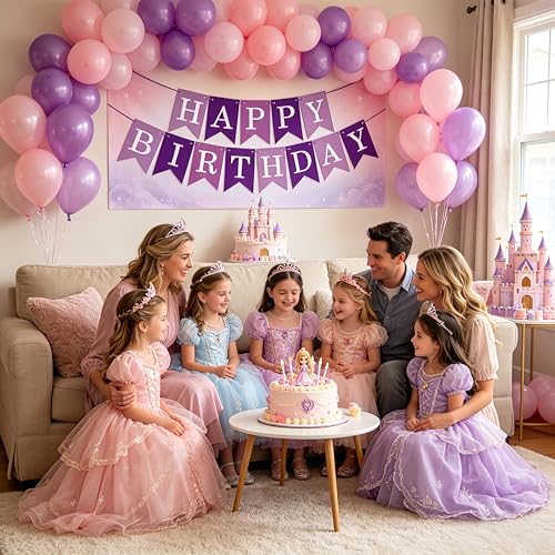 Image of Happy Birthday Banner Birthday Party Supplies (Purple)
