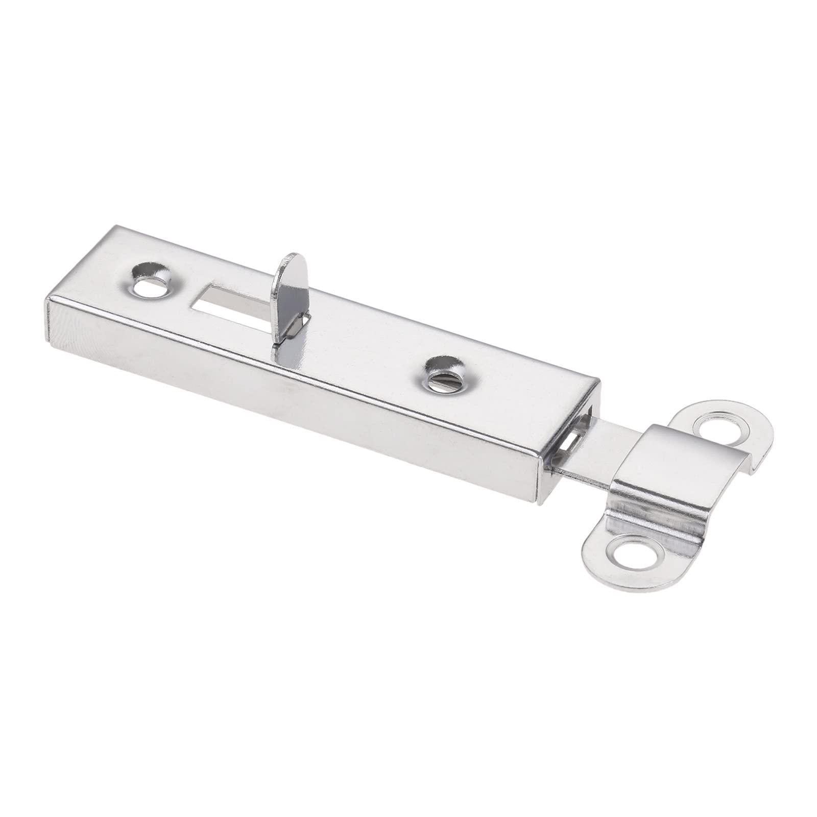 Cerradura de pestillo for puerta corredera sólida, cerrojo con cerrojo de tornillo, cerradura de seguridad for puerta de grapas, pestillo de ventana de Metal resistente cromado plateado de 61mm, tobog