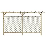 precio pergola madera con toldo Resistente a la putrefacción vidaXL Valla Enrejada de Jardín y Pérgola Superior Madera Pino Impregnada FSC