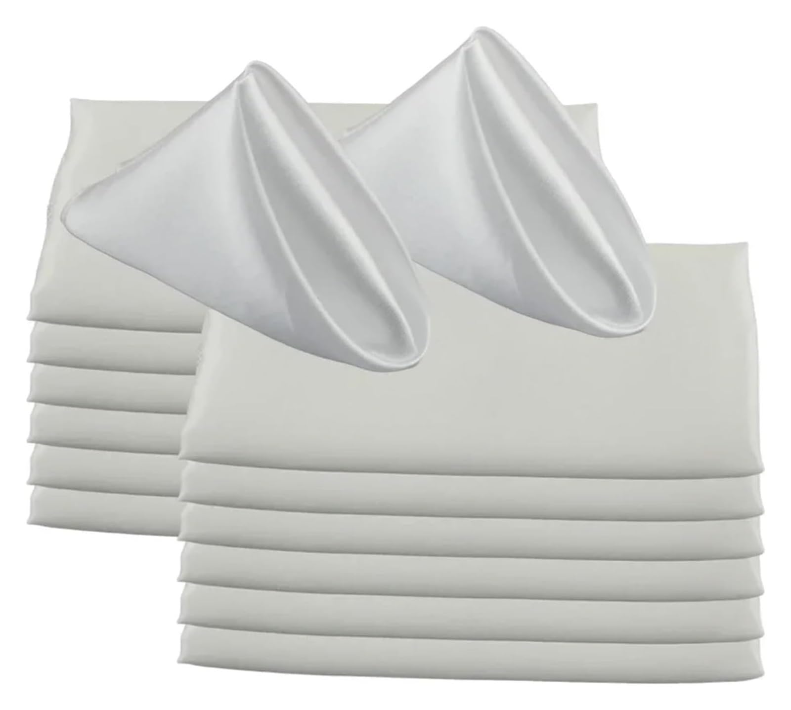 Cotton Table Napkins, 50pc 30x30cm Square Satin Multicolor(White)