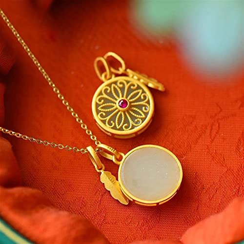 Pendentif plume en jade de Hetian blanc collier de clavicule argent S925 doré
