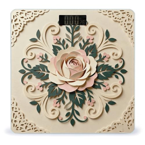 Báscula de baño digital con diseño Vintage Floral miniatura 1