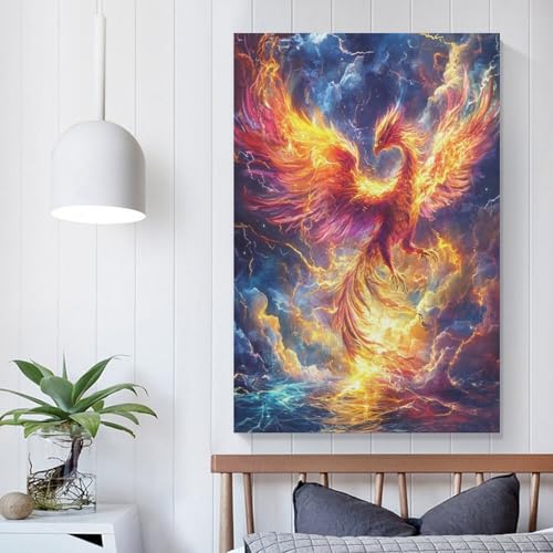 Cuadros de fénix sobre lienzo premium TNSGHAVED con acabado artístico texturizado de 50x75 cm 5