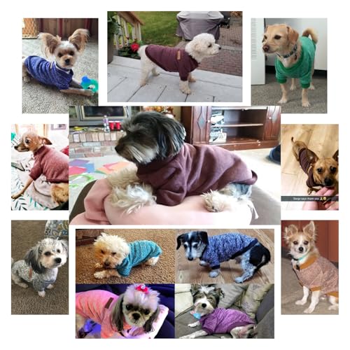 Image of fleece Pet Dog Classic Knitwear Sweater Warm Winter Puppy Pet Coat Soft Sweater Clothing for Small Dogs (XXS, Brown, 1 count)