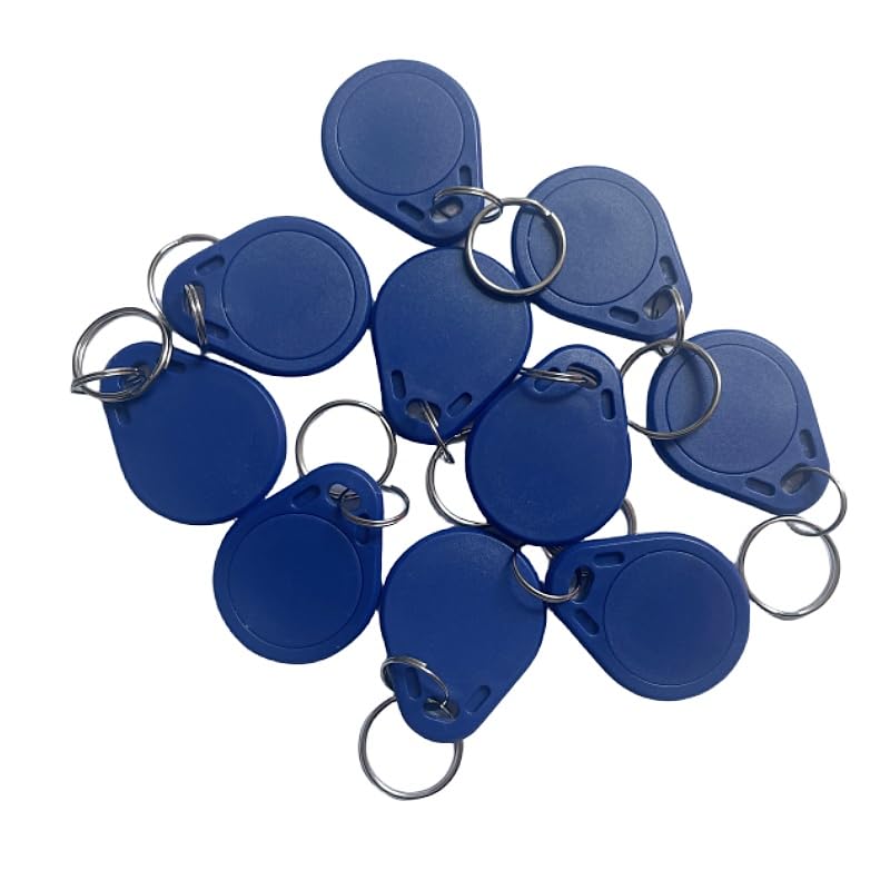 10pcs MF Classic 1K RFID Fob 13.56mhz ISO14443A Key for Hotel Door Entry Access Control... (blue)