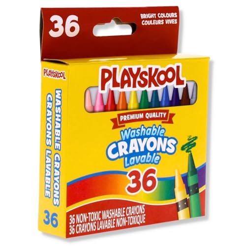 Crayones lavables de 36 piezas Playskool que no manchan la ropa 3